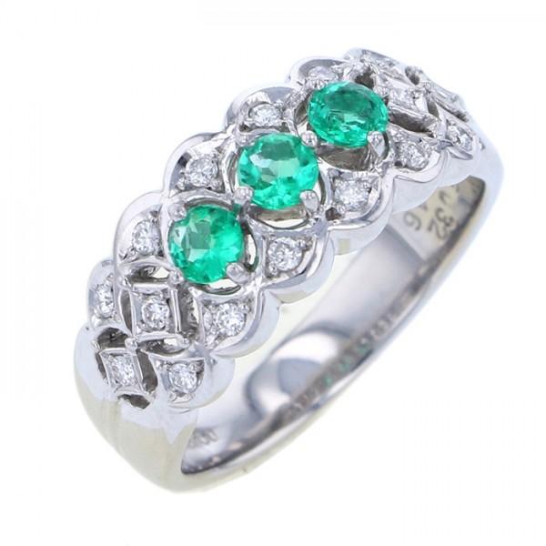 プラチナ ゆきざき エメラルド ダイヤモンド ジェムキャッスル レディースアクセサリー Pt 通販 リング Www Snsmedya Com