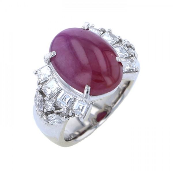 PT900 ルビー ダイヤモンド リング