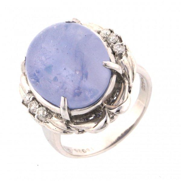 PT900 スターサファイア ダイヤモンド リング 天然スターサファイア