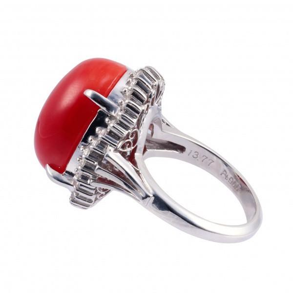 PT900 サンゴ ダイヤモンド OTHER リング