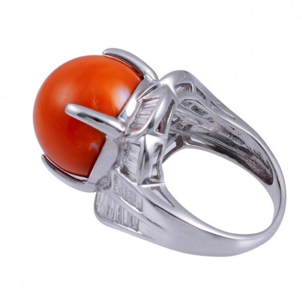 PT900 サンゴ ダイヤモンド OTHER リング レディースアクセサリー