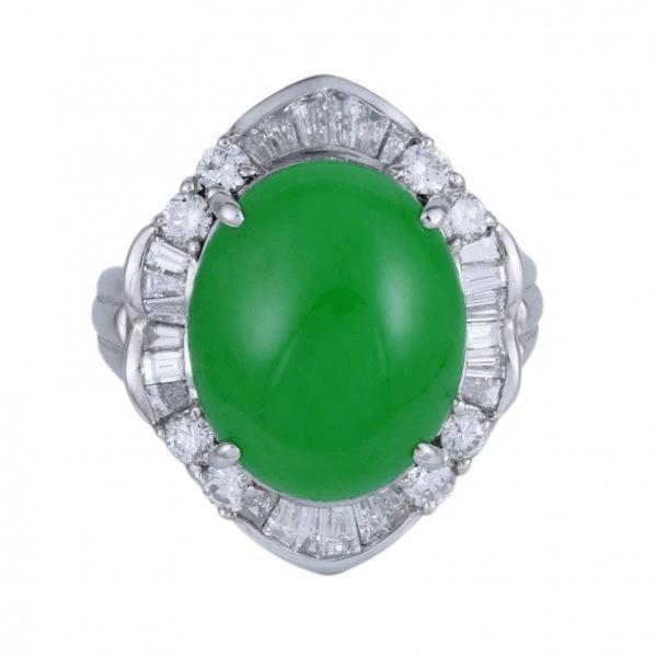 Pt900 プラチナリング 翡翠 ダイヤモンド 総重量9g Pt900 プラチナリング 翡翠 ダイヤモンド 総重量9g 翡翠ダイヤプラチナ