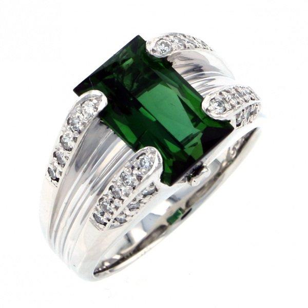 PT900 トルマリン ダイヤモンド リング