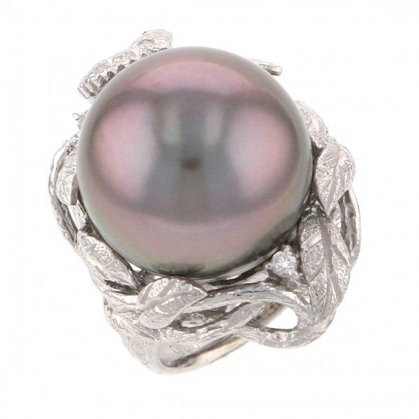 K18 ホワイトゴールド　パール　ダイヤ　リング　指輪 K18ホワイトゴールド パール ダイヤモンド リング : ジェムキャッスル