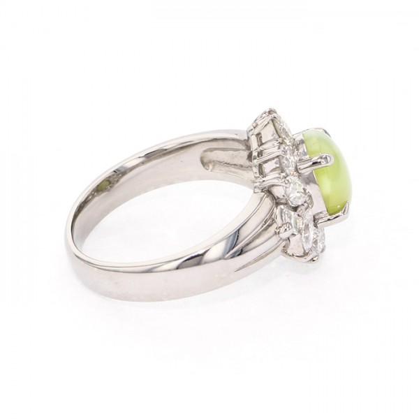 プラチナ900 クリソベリルキャッツアイ ダイヤモンド リング : ジェム