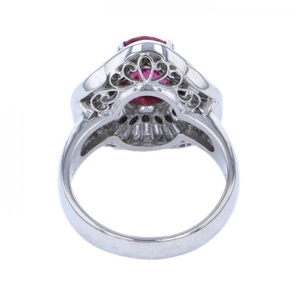 Pt900 ルビー　ダイヤモンド　プラチナリング　10号 プラチナ900 ルビー ダイヤモンド リング : ジェムキャッスル ゆきざき