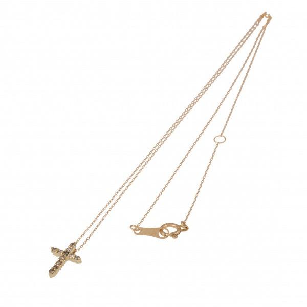 K18YG イエローゴールド ダイヤモンド クロス ネックレス