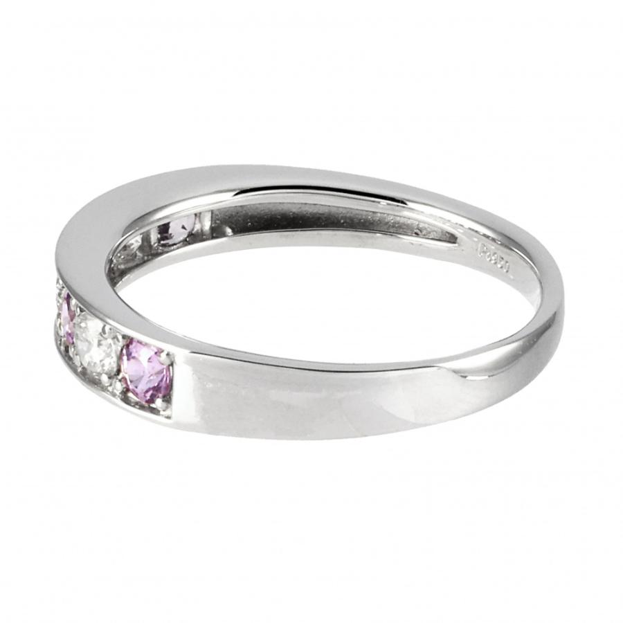 1773 ピンクサファイアダイヤリングPT950プラチナ13号 GSTV PT950/K18PGマダガスカル産ピンクサファイアダイヤリング