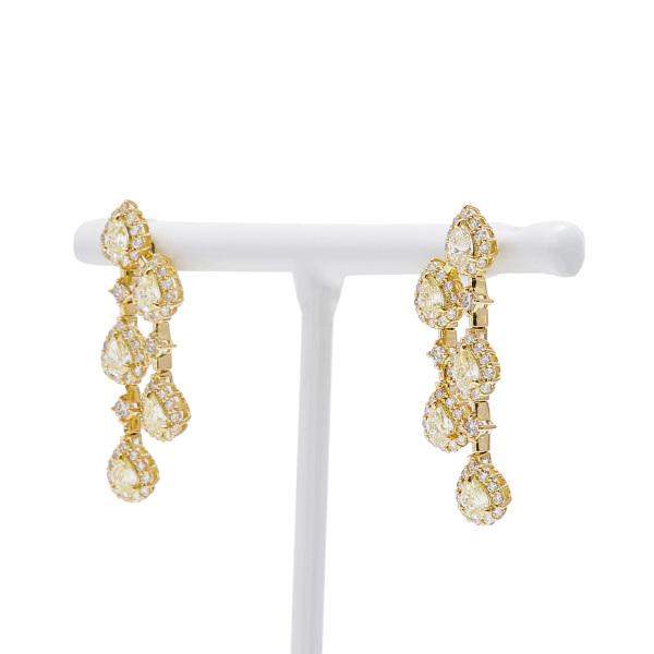 14Kゴールドトーン ダイヤモンドシェイプ ピアス SJX W】LAB-GROWN DIAMOND (SYNTHETIC DIAMOND)CLICK HOOP