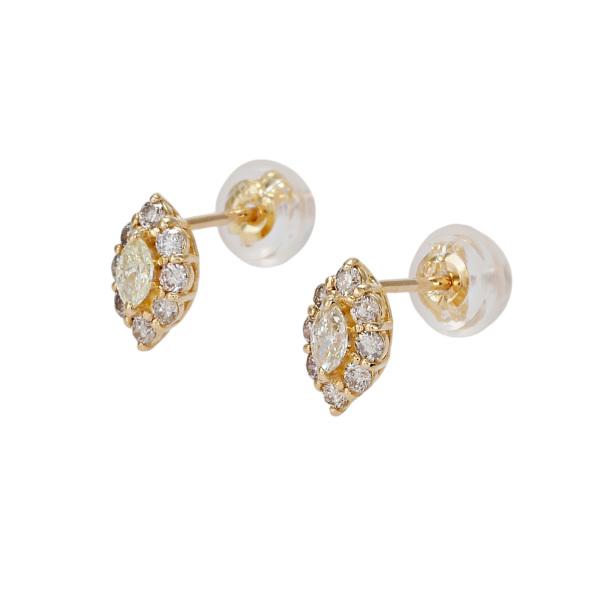 K18イエローゴールド ダイヤモンド ピアス : ジェムキャッスル