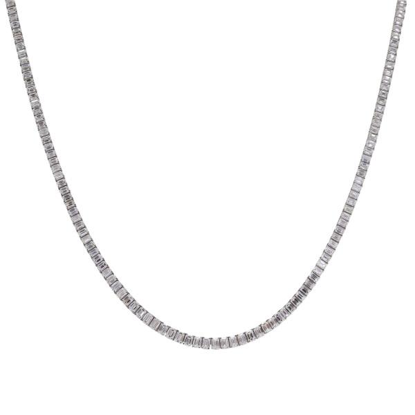 テニスネックレス 天然ダイヤモンド pt900 pt850 ダイヤモンドテニスネックレス ストレート Pt900枠 Pt850(金具部分一部