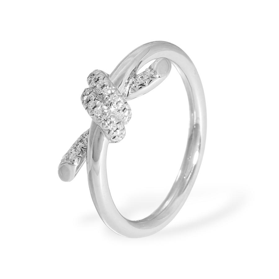 ❤️TIFFANY＆CO. ティファニー ノットリング SV925 K18 TIFFANY&Co.（ティファニー） ノット K18ホワイトゴールド リング 中古