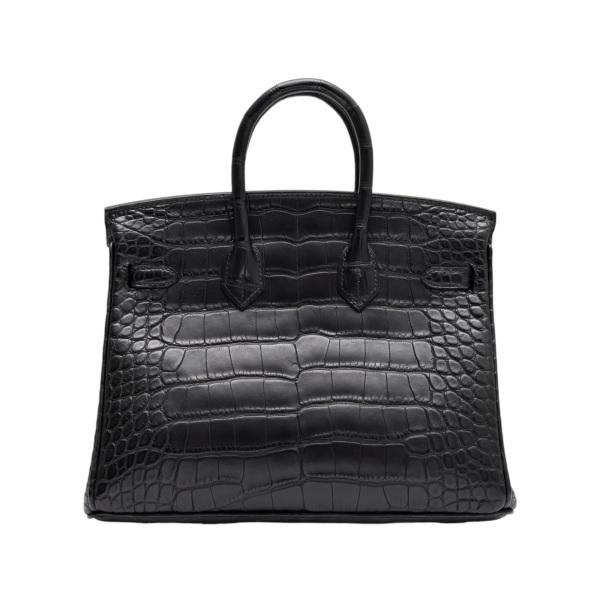 HERMES（エルメス） バーキン25 アリゲーター ブラック シルバー金具 W