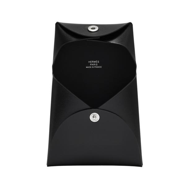 HERMES（エルメス） バスティア ボックスカーフ ブラック シルバー金具