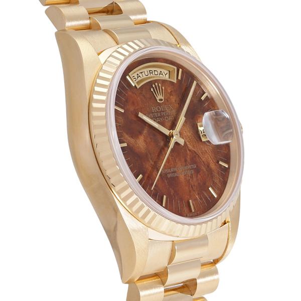 デイデイト ロレックス ROLEX 36 18238 ブラウン文字盤 中古 腕時計 