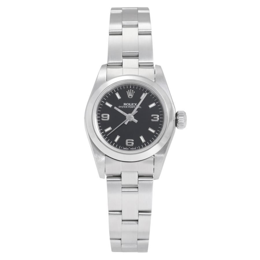 ロレックス ROLEX オイスターパーペチュアル 67180 ステンレススチール レディース 腕時計 ロレックス ROLEX オイスターパーペチュアル デイト 67180 ブラック