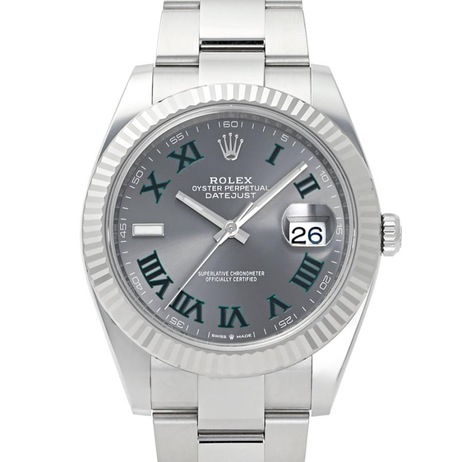 ロレックス デイトジャスト41 ランダムシリアル ルーレット 126300 ROLEX 腕時計 スレート文字盤 デイトジャスト ロレックス ROLEX 41 126334 スレート/グリーンローマ