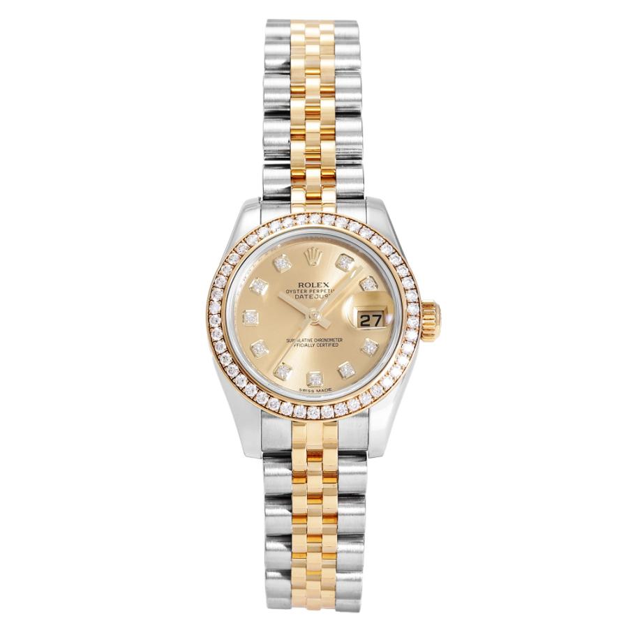 ROLEX ロレックス デイトジャスト 10Ｐダイヤ レディース 腕時計 デイトジャスト ロレックス ROLEX 26 179383G シャンパン/10PD文字盤