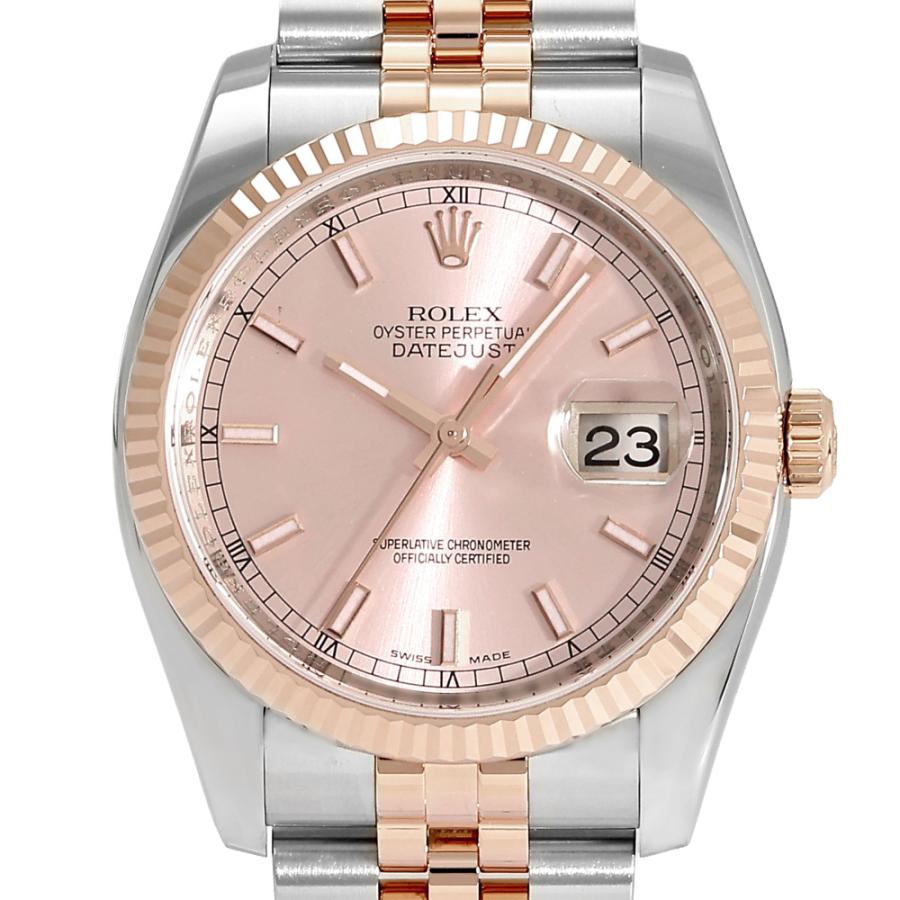 デイトジャスト ロレックス ROLEX 36 116231 ピンク/バー文字盤 中古