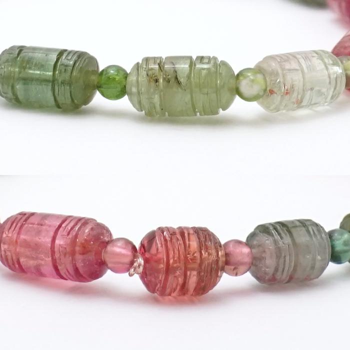 マルチトルマリン マニグルマ ブレスレット 5×10mm ブラジル産 【一点