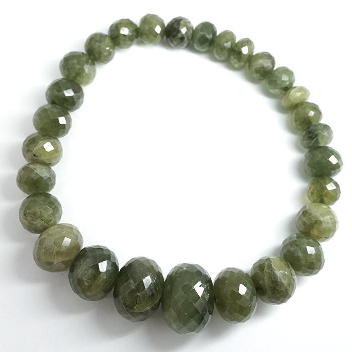 グリーンサファイア ブレスレット カット 【一点もの】 タンザニア産 9