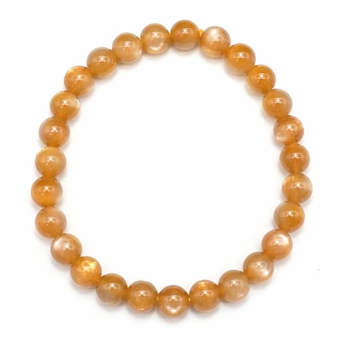 一点物】 ゴールデンサンストーン 6mm ブレスレット インド産 Sunstone