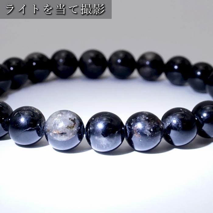 一点物】 モノクロームトルマリンクォーツ 8mm ブレスレット ブラジル 