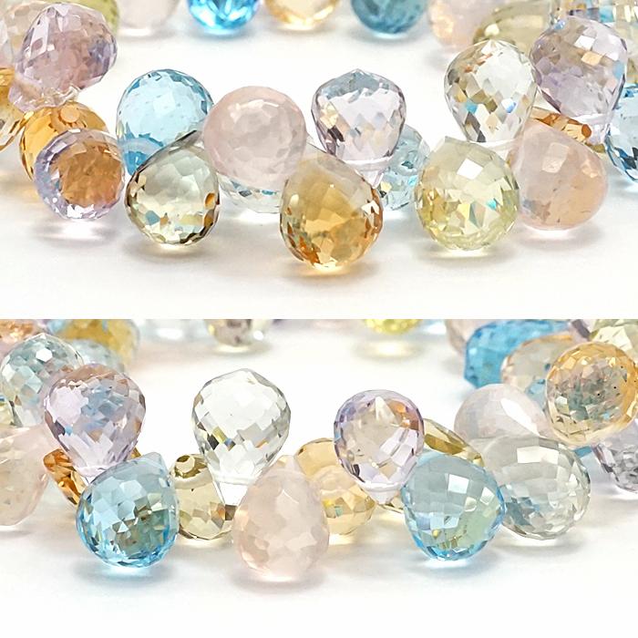 マルチカラー ドロップカット ブレスレット 10mm ミックスストーン