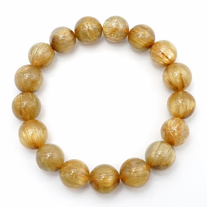 ゴールドルチルクォーツ キャッツアイ ブレスレット 約12.5mm ブラジル