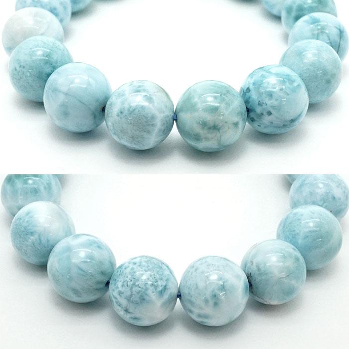 一点物】 ラリマー ブレスレット 13mm ドミニカ共和国産 Larimar