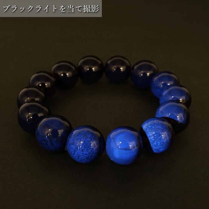 スマトラブルーアンバー ブレスレット インドネシア産 丸玉 14mm