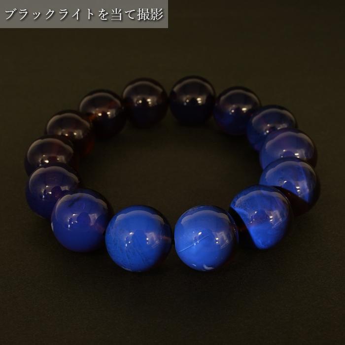 スマトラブルーアンバー ブレスレット インドネシア産 丸玉 15mm  