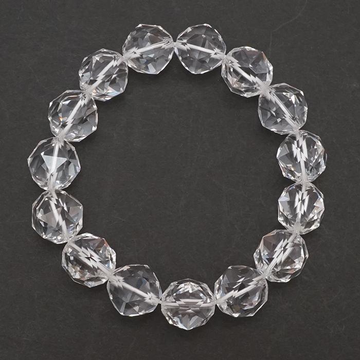 ブラジル水晶 14mm スターカットブレスレット ブラジル産 Crystal