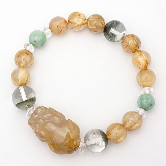 ゴールドルチル貔貅デザインブレスレット 楽天市場】【楽天スーパーSALE 30%OFF】 ルチルクォーツ 貔貅