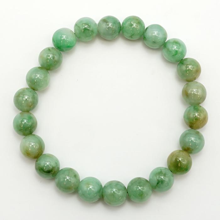 糸魚川翡翠　天然石 糸魚川翡翠 9.5mm イエローグリーン Sランク 新潟県産 【一点物