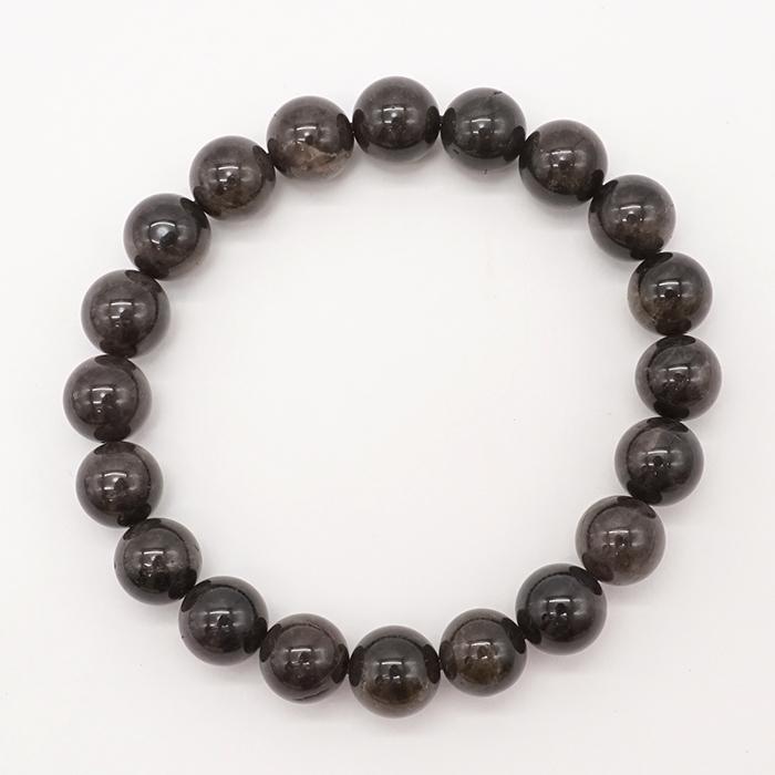 山梨黒平黒水晶 草入り AAAランク ブレスレット 10mm 山梨県産 黒水晶