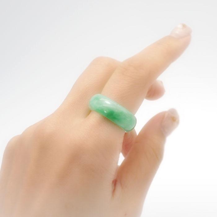 翡翠 くりぬき リング ring 指輪 16号 ミャンマー産 ジェード 天然石