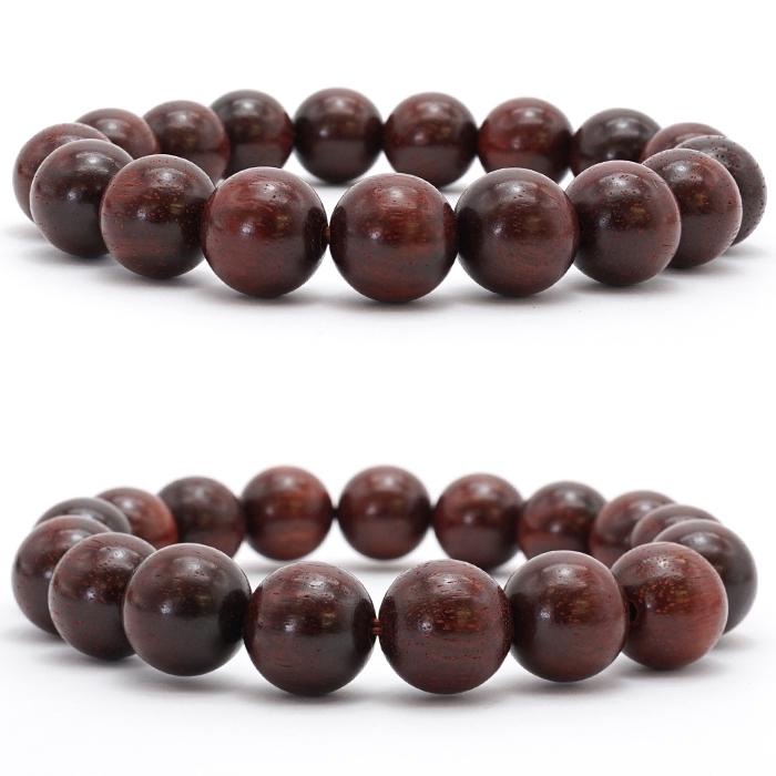 パワーズウッド 紫檀 Rose Wood ブレスレット 12mm 天然木 : 天然石