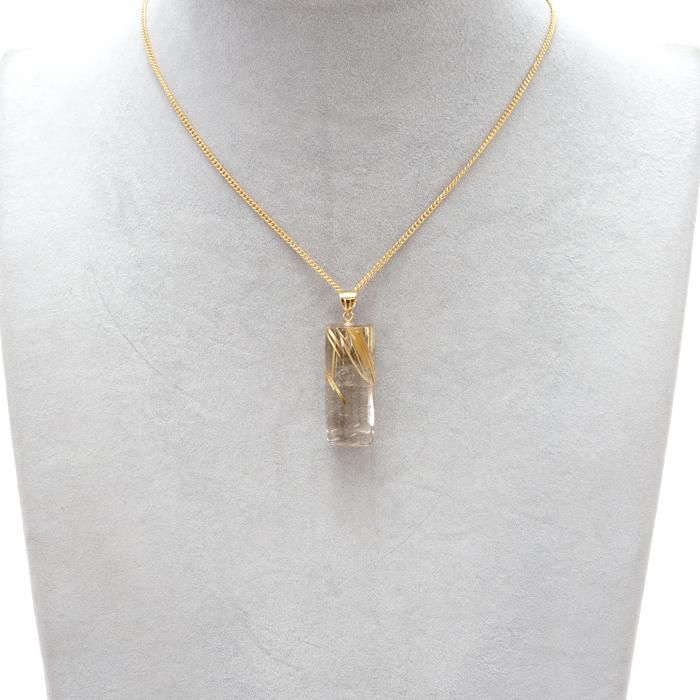 ルチルクォーツ ペンダントトップ 28.5ct ブラジル産 K18 【一点 ルチルクォーツ ペンダントトップ 28.5ct ブラジル産 K18 【一点