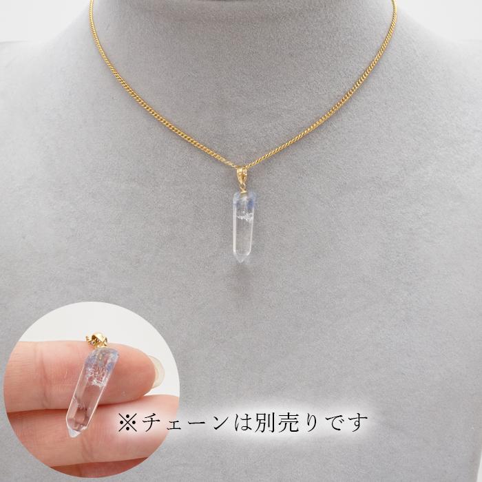 デュモルチェライトインクォーツ ペンダントトップ K18 ブラジル産
