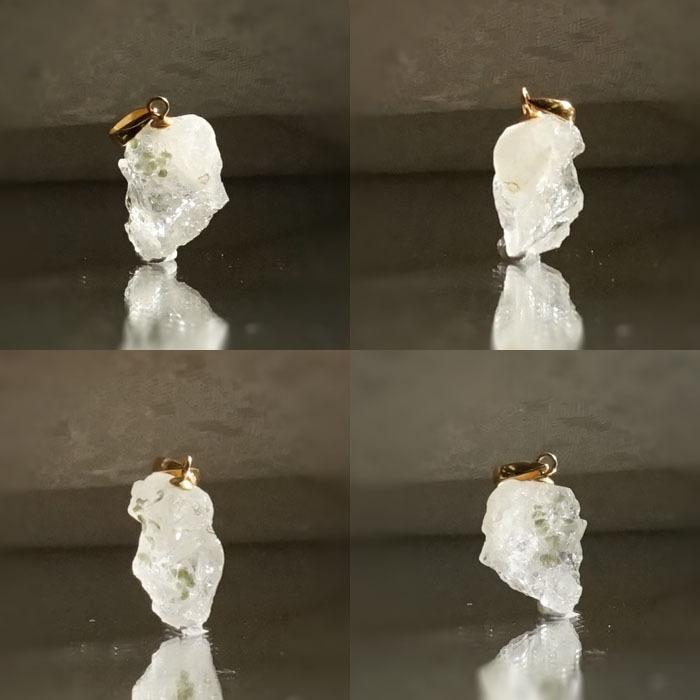 二次鉱床産 ナチュラル原石 フェナカイト ラフ 原石 ペンダントトップ K18 5.1ct ロシア産 【周囲】 日本製