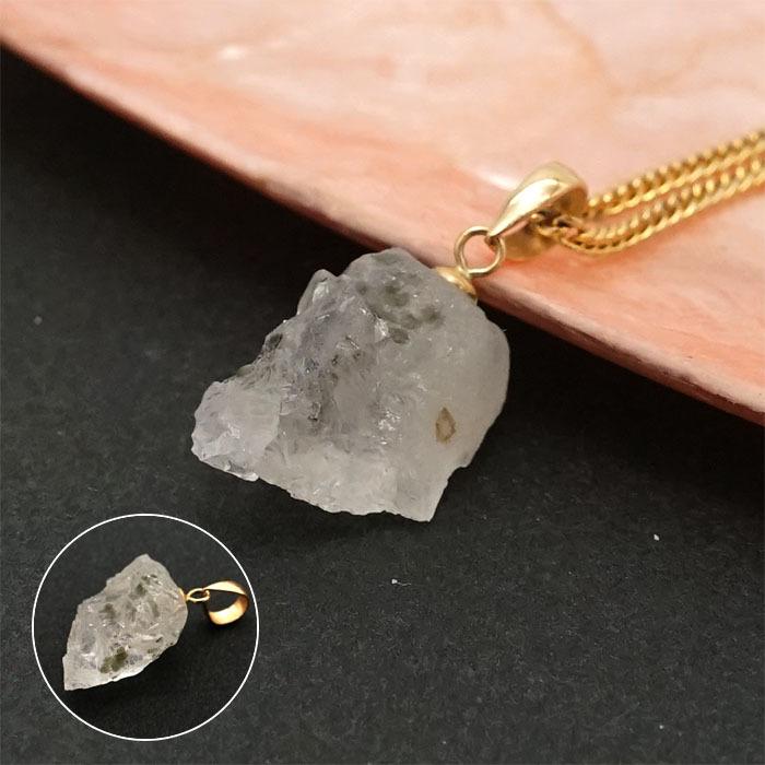 二次鉱床産 ナチュラル原石 フェナカイト ラフ 原石 ペンダントトップ K18 5.1ct ロシア産 【周囲】 日本製