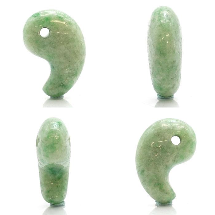 中原　こん沢翡翠勾玉　国石 入りコン沢 青翡翠 勾玉 22g - KCジョーンズ・クリスタルショップ