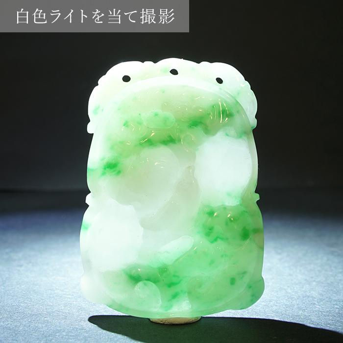 ミャンマー翡翠 鳥×如意 彫り物 【一点物】