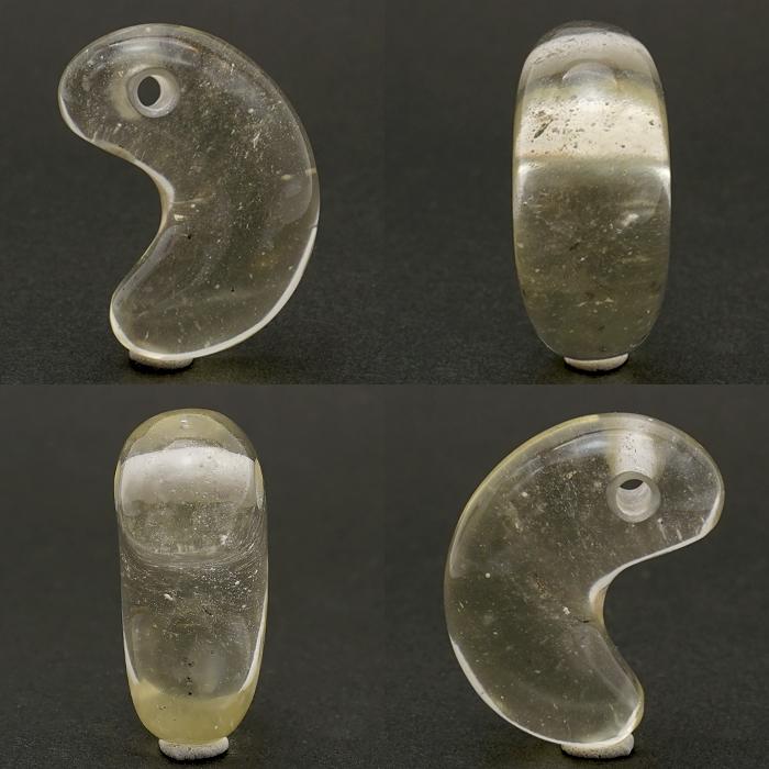 リビアングラス 勾玉 約30mm リビア砂漠産 一点もの インパクトガラス Libyan Glass 隕石 天然ガラス テクタイト 希少 レア 天然石 パワーストーン｜gem-kawasemi｜02