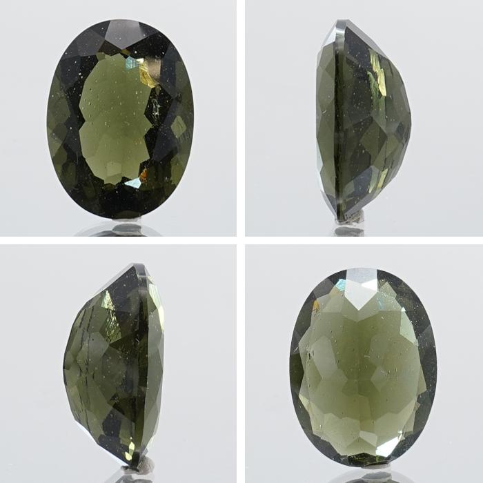 一点物】 モルダバイト ルース 7.45ct チェコ産 オーバルカット 天然