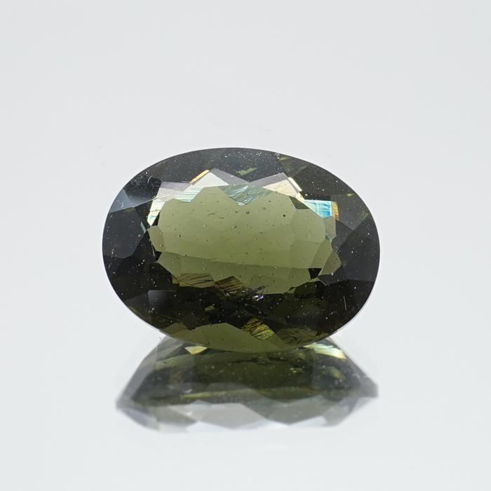 一点物】 モルダバイト ルース 7.45ct チェコ産 オーバルカット 天然