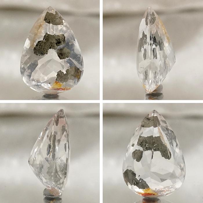 【一点物】 マルカジットインクォーツ ルース 12.80ct ブラジル産 マーカサイトインクォーツ 水晶 天然石 パワーストーン_1