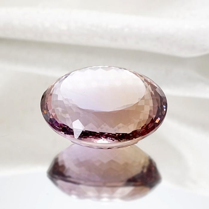 【一点物】 アメトリン ルース 127.8ct オーバルカット ブラジル産 アメジスト シトリン バイカラー 誕生石 希少石 天然石 パワーストーンの画像