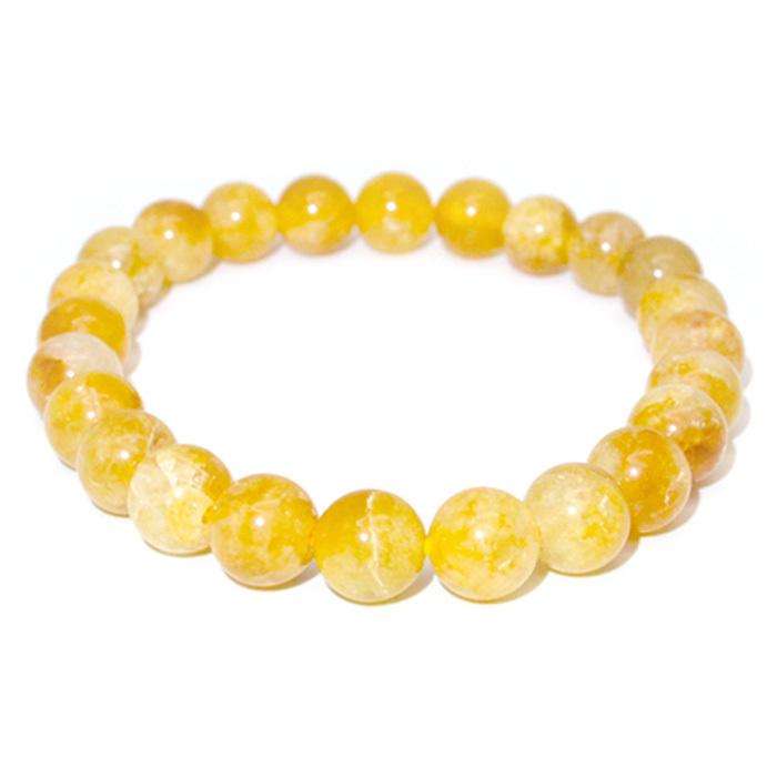 日本の石 静岡水晶 イエロー 10mm ブレスレット 静岡県産 天然石 パワーストーン 石英 氷の化石 霊石 鉱物 クォーツ 天然石 パワーストーン